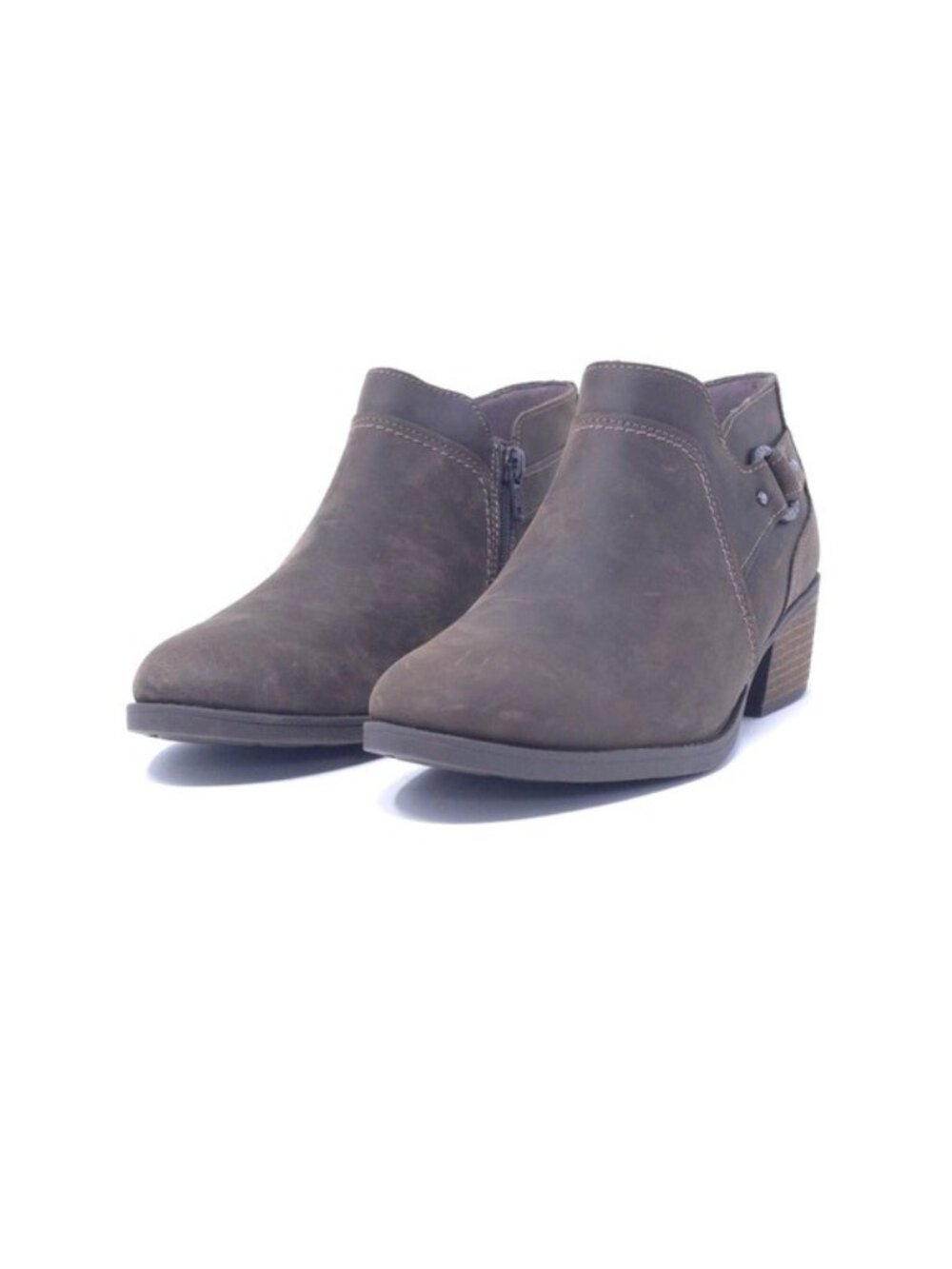 Clarks Charlten Grace Ankle Boot Taupe Oily Leather Medium